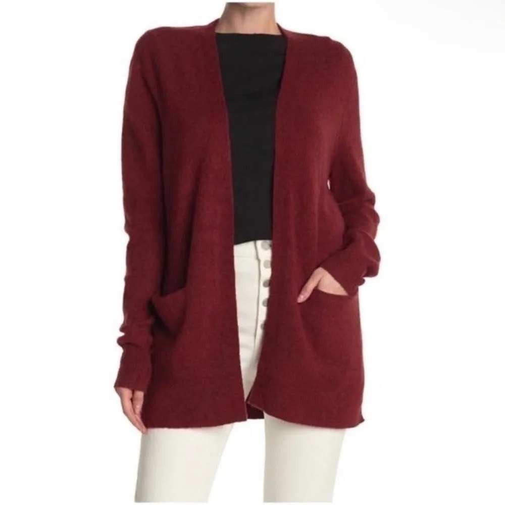 NWT‎ Madewell Cardigan Sweater XS Burgundy Merino Alpaca Oversized Minimalist